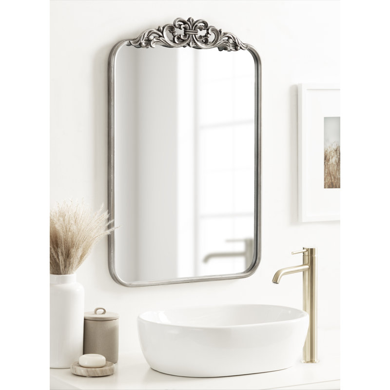 Hiciano Metal Rectangle Mirror, Silver