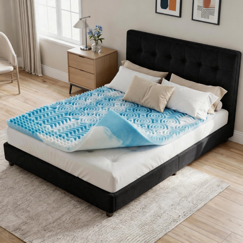 5-Zone Memory Foam Mattress Topper, Gel Infused Foam Mattress Topper For Pressure Relief Bed Topper, 3", Twin XL