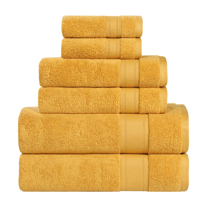 Coton absorbant doux Belmont, Doré, Ensemble 6 serviettes de bain