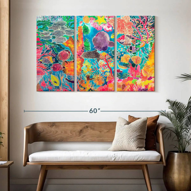 Brampt Tropical Coral, 32" H x 50" W