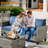 Allcot 7 - Person Patio Conversation Sets with Swivel Chairs and Cushions-1250215307