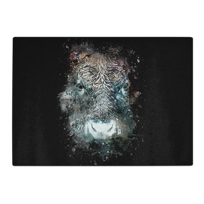 Tempered Glass Colourful Bull Cow Chopping Board
