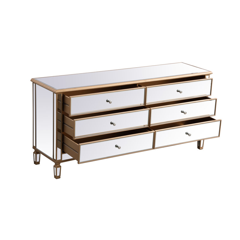 Brixton 72'' W 6 - Drawer Dresser, Gold