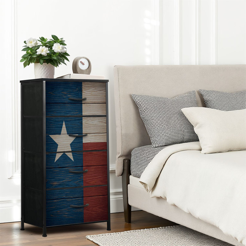 4 Drawer Dresser for Bedroom, Narrow Chest of Drawers, Wooden Top and Study Iron Frame 18"x37.5"-(WxH)