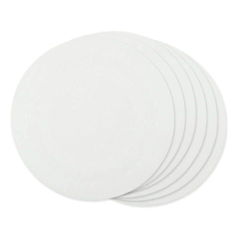 Ensemble de napperons en vinyle 6 pièces Canas, Blanc