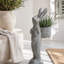 Grand panier de jardin en ciment en forme de lapin, statue de lapin debout pour la décoration du jardin