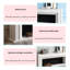 Meuble télé avec foyer en bois de hêtre massif blanc / noir clair-129164475-129164478