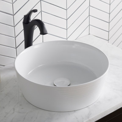 Thin ceramics Circular Vessel Bathroom Sink