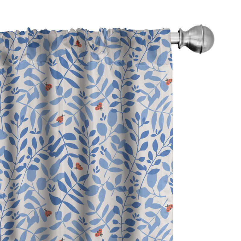 Nature Floral Semi-Sheer Rod Pocket Sliding Panel, 28" x 63"