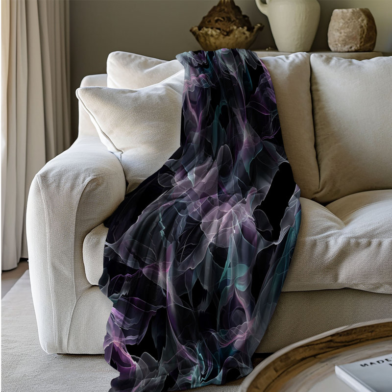 Ethereal Elegance Realm - Couverture sherpa de qualité supérieure 1 pièce, Lit simple