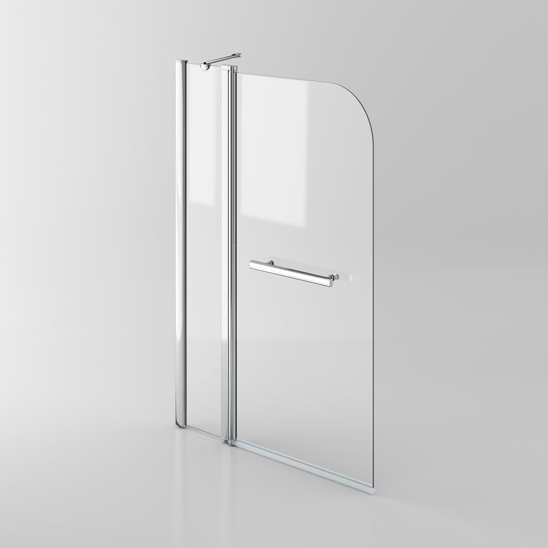B&Q - 1000mm Pivot Bath Shower Easy Clean Glass Screen Door Panel + Towel Rail - Image 2