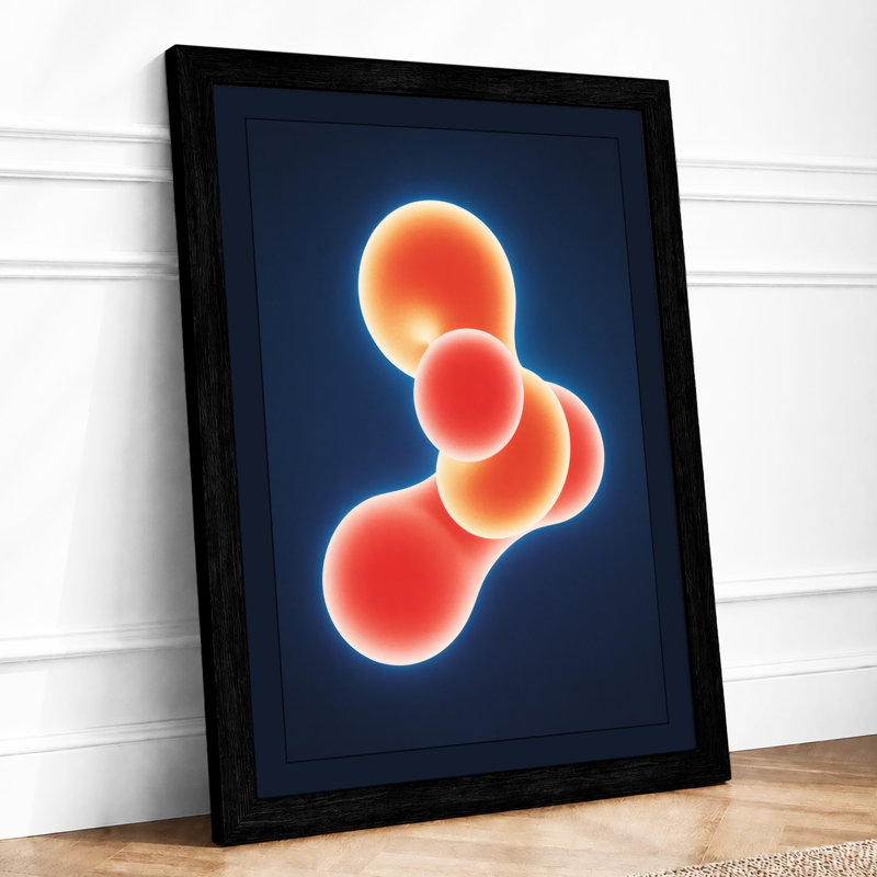 Luminous Cells Modern - Framed Print, A3 - 42.0 x 29.7 cm, Black