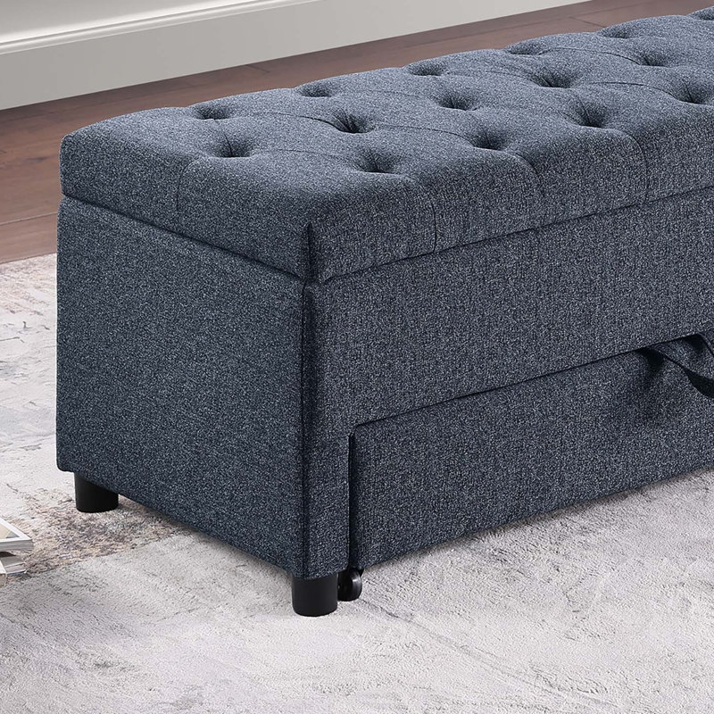 Repose-pieds contemporain avec repose-pieds Boucle, Bleu/gris