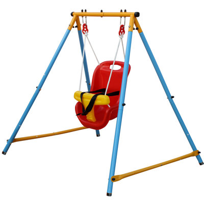 Ensemble de balançoire en métal pour bébé pour tout-petits avec ceinture de sécurité pour cour arrière