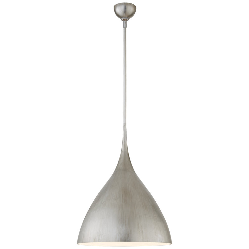AERIN Agnes Medium Pendant, 22.75" H x 18" W x 18" D, Burnished Silver Leaf