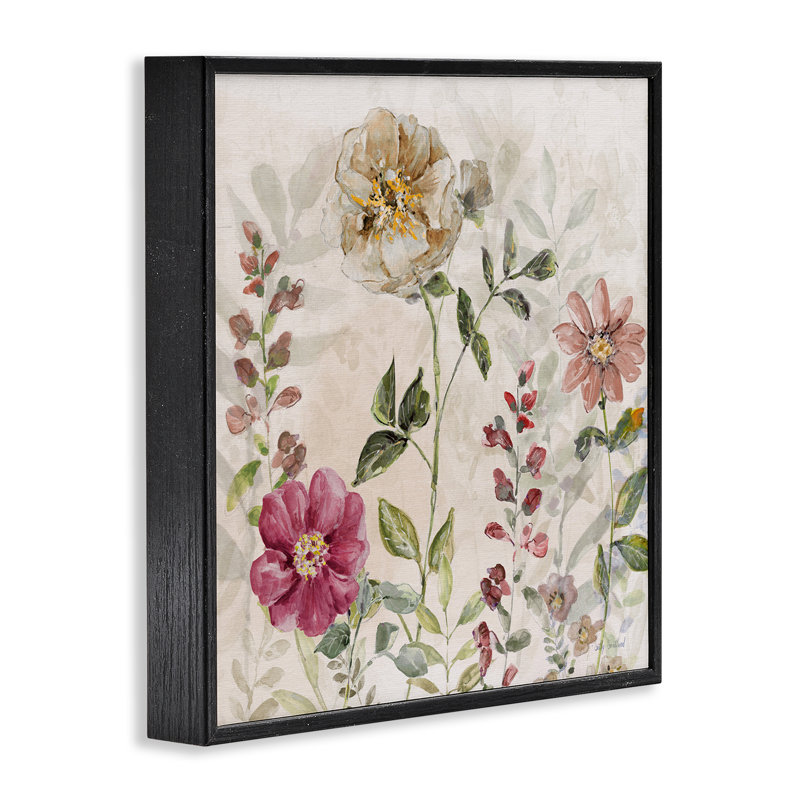 Fleurs dans des tons de terre doux, estampe numérique, design par Sally Swatland, H 12 po x l 12 po