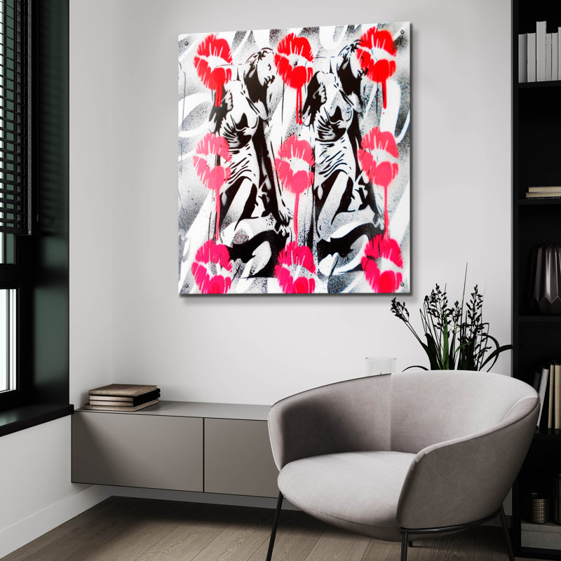 «Service à lèvres» par Abstract Graffiti, H 36 po x l 36 po x P 0,2 po