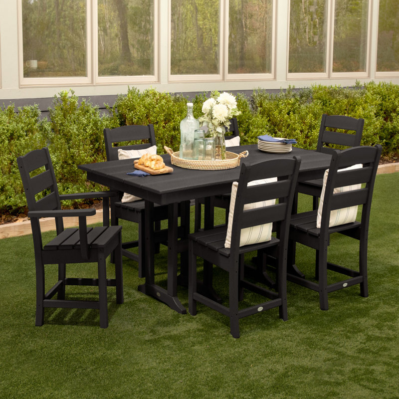 Lakeside 7-Piece Dining Set, Black