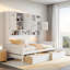 Lit de jour tout-en-un en bois avec 2 tiroirs, armoires et tablettes-1643171032-1643171031