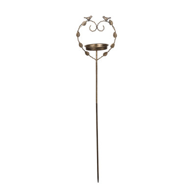 Iron Heart Birdfeeder Pick, Bronze, Metal, Ground, Outdoor, Valentines, Garden