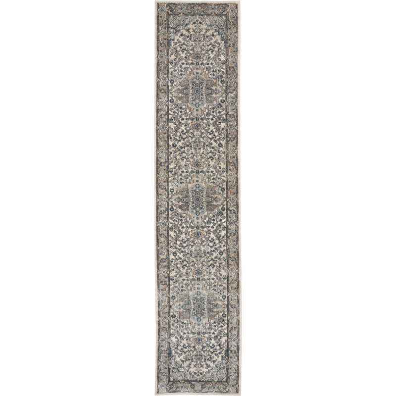 Jurado Oriental Ivory/Gray/Beige Area Rug, Runner 2'2" x 7'6"