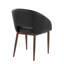 Chaise en métal noyer et similicuir noir