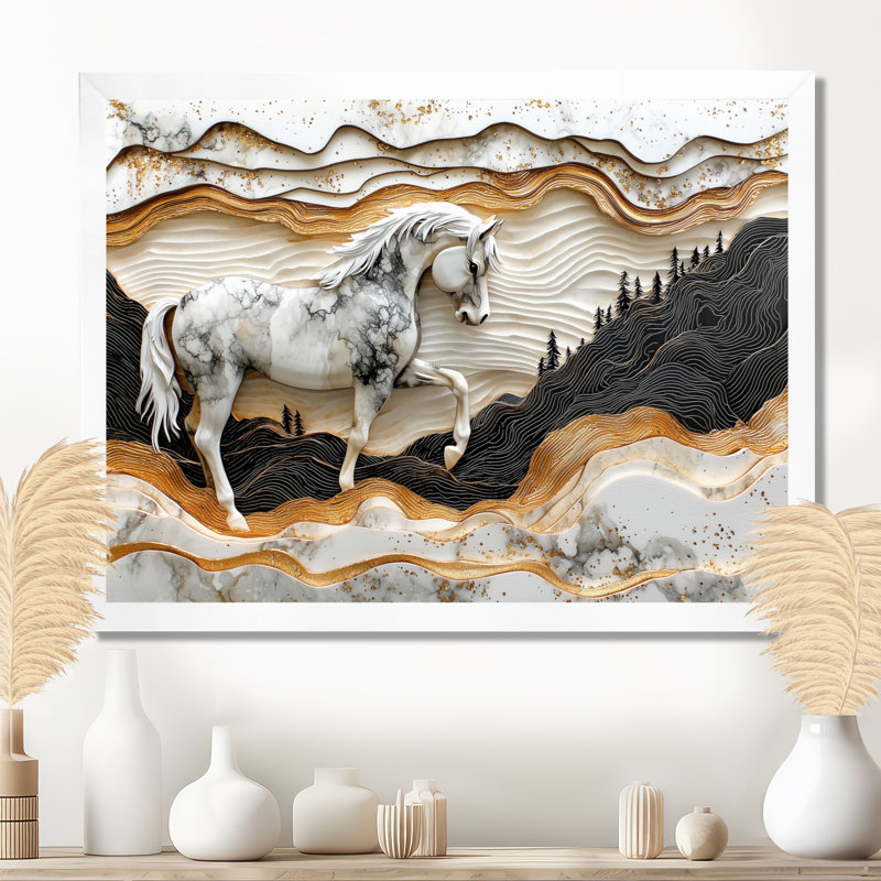 Marjanas - Animals Wall Art, Impression d'un seul cadre photo sans passe-partou, H 12 po x l 20 po, Blanc