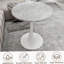 Table d'appoint ronde en marbre avec base piédestal conique, idéale pour le salon, design minimaliste moderne-333567531-333567532