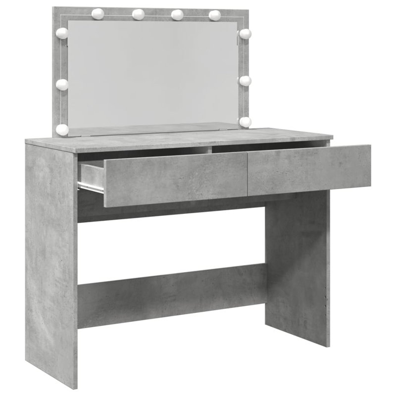 Dressing Table with Mirror, Concrete Grey