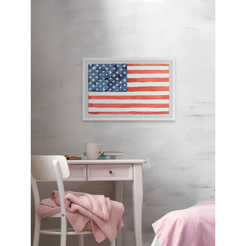 Flag Of America - Single Picture Frame Print, 20cm H x 30cm W x 3.81cm D