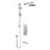 RoundOne - Thermostatic complete shower system with push-button valve - Wall arm