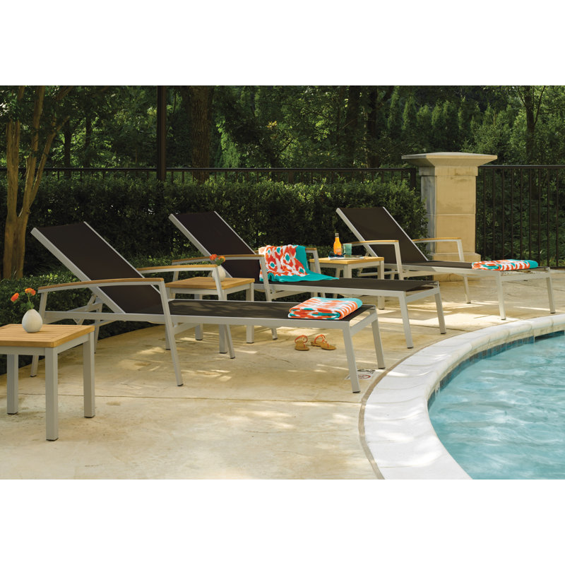 Travira 8 Piece Chaise Lounge Set, Teakwood Natural, Black