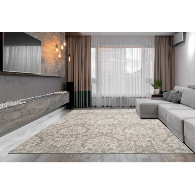 Tapis gris clair à motif floral Tyngsborough
