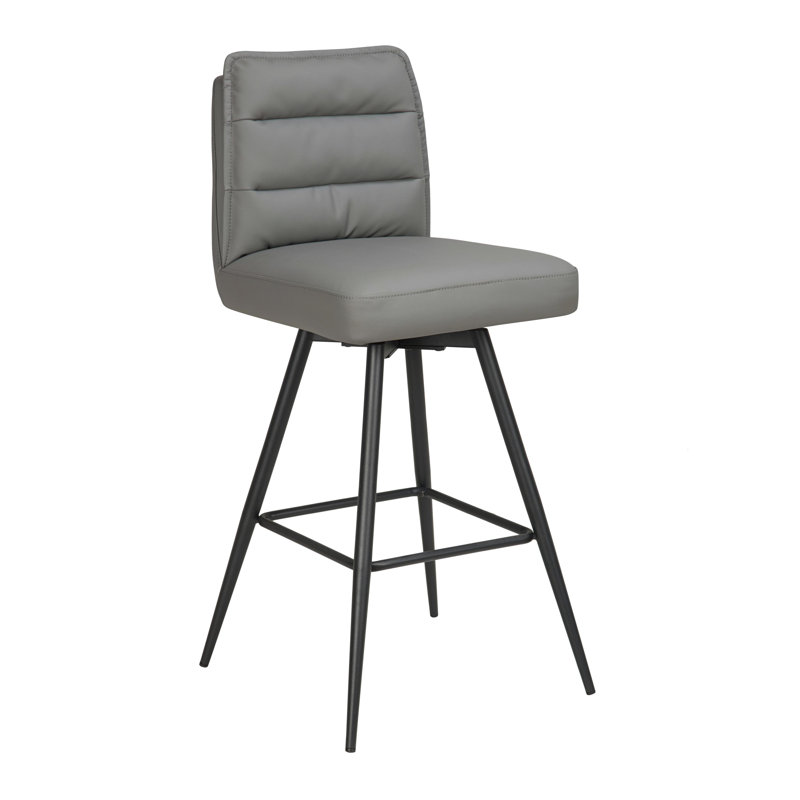 Upholstered Faux Leather Bar Stool