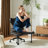 19.7" Seat Width Ergonomic Cross-Legged Office Chair with 31.5" Integrated Footstool, Leather Swivel Desk Chair with Adjustable Height and Back Support Ideal for Home, Office