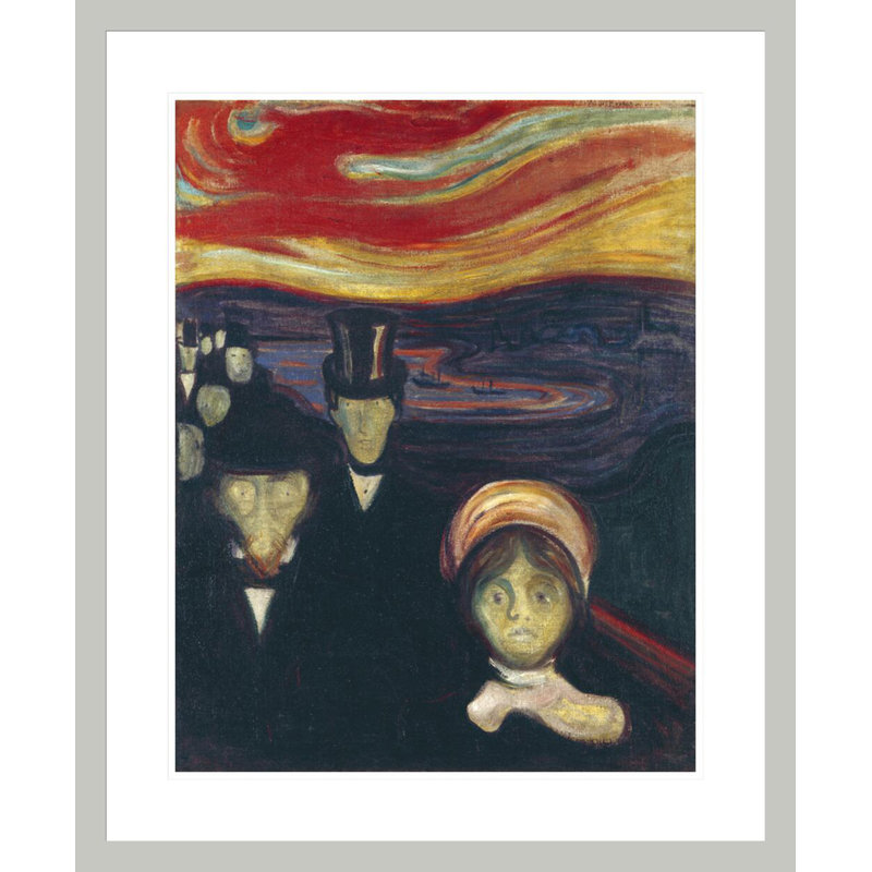 Anxiété par Edvard Munch - impression giclée encadrée, 28.43" H x 23.5" W