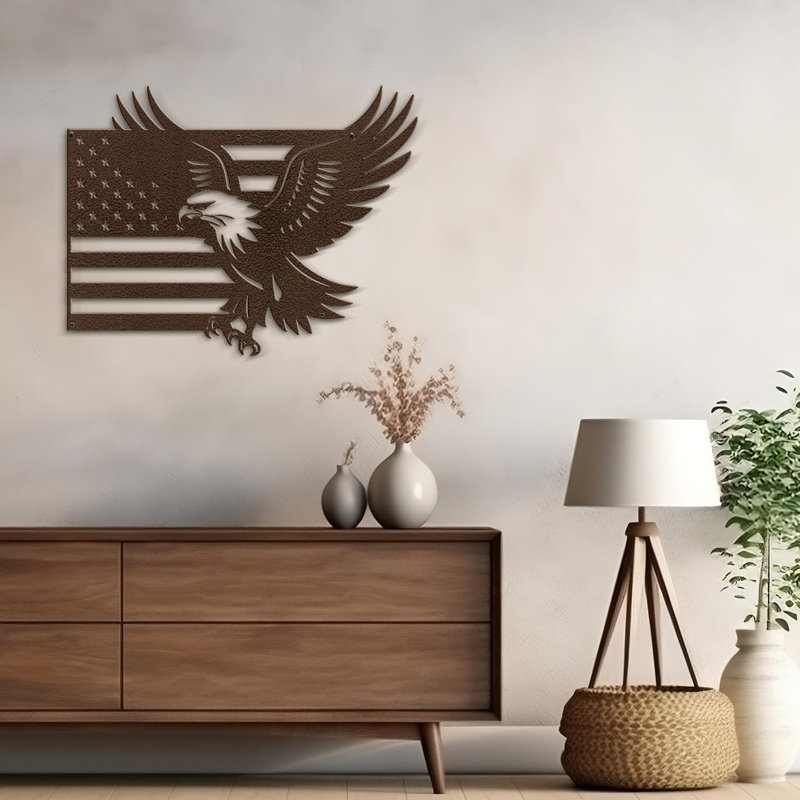 Décoration murale en métal, H 12 po x l 18 po x P 0,05 po, Bronze