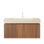 Armoire de rangement flottante en chêne brun 36 pouces avec plateau en pierre frittée Roma Travertine-898286379-898286380-898286382