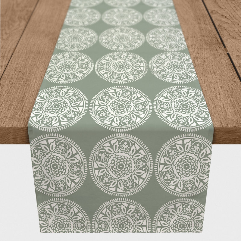 Chemin de table Adelya, 72 po x 16 po, Vert