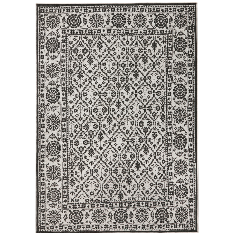 Curacao Flatweave Black Rug, Rectangle 160 x 230cm