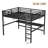Metal Queen Size Loft Bed With Power Outlet And LED Lighted, Space-Saving, Noise Reduced, Black