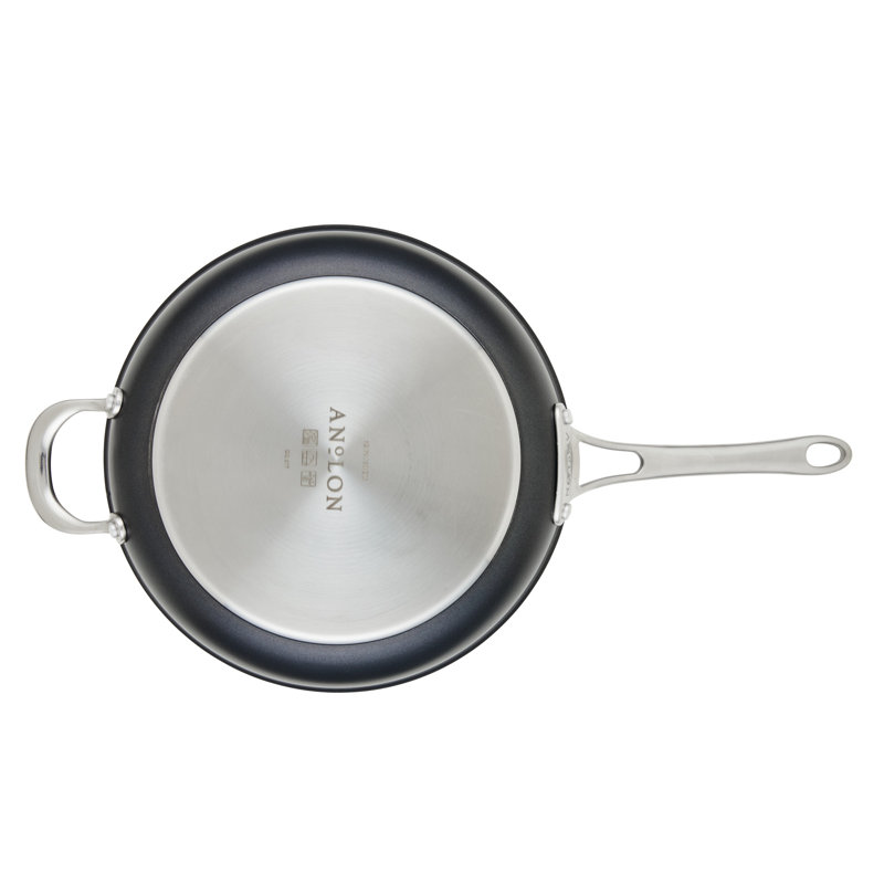 12-Inch Black Stainless Steel Nonstick Fry Pan with Lid