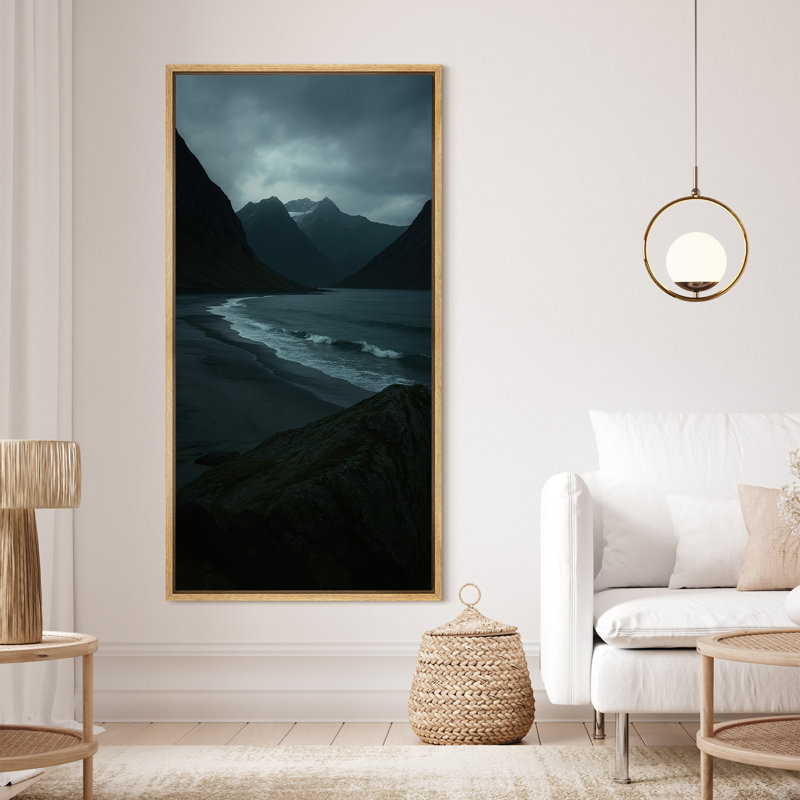 «Beach Landscape», impression sur toile encadrée océan, H 60 po x l 30 po, Naturel