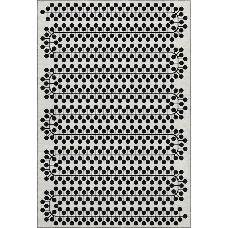 Premium Machine Washable Mayfield AMF2247 Geometric Rug, 8' x 10', Ivory