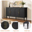Buffet de 59 po de largeur avec 4 tablettes réglables et 4 portes Collynns-1575287167