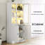 Bibliothèque standard H 71 po x l 94,4 po avec portes en verre trempé et lumières DEL (2a + 2b)-1483054562