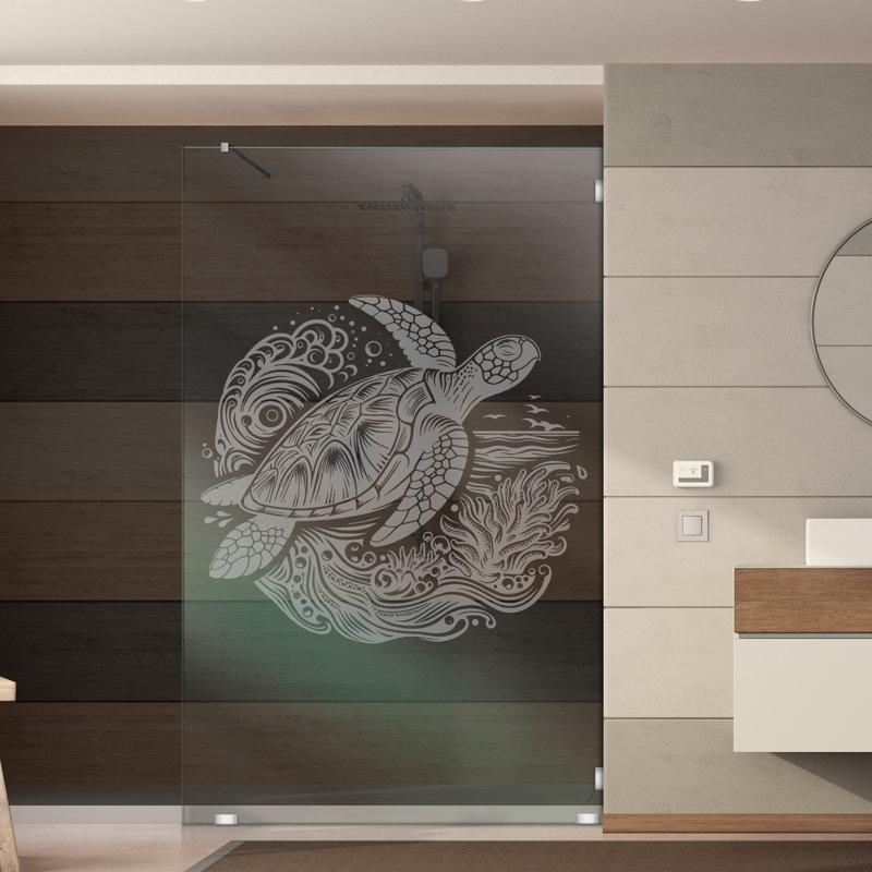 Panneau de douche en verre trempé de conception l 25-1 / 2 po x H 75 po avec design givré, Gauche, Clair