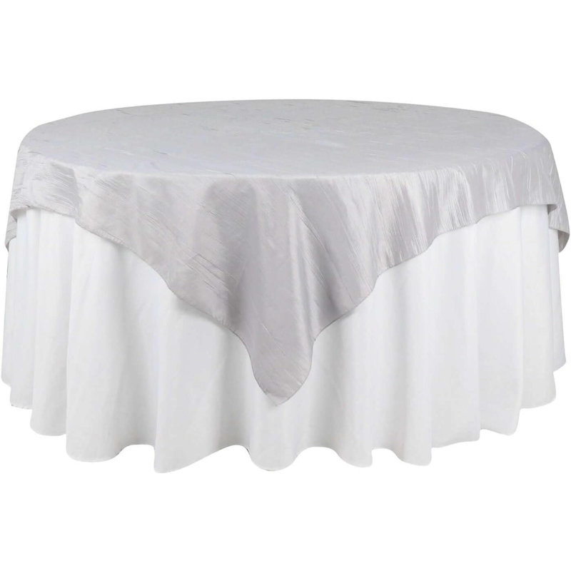 Nappe carrée de 72 po x 72 po, bleu sarcelle et accordéon, Argent argent