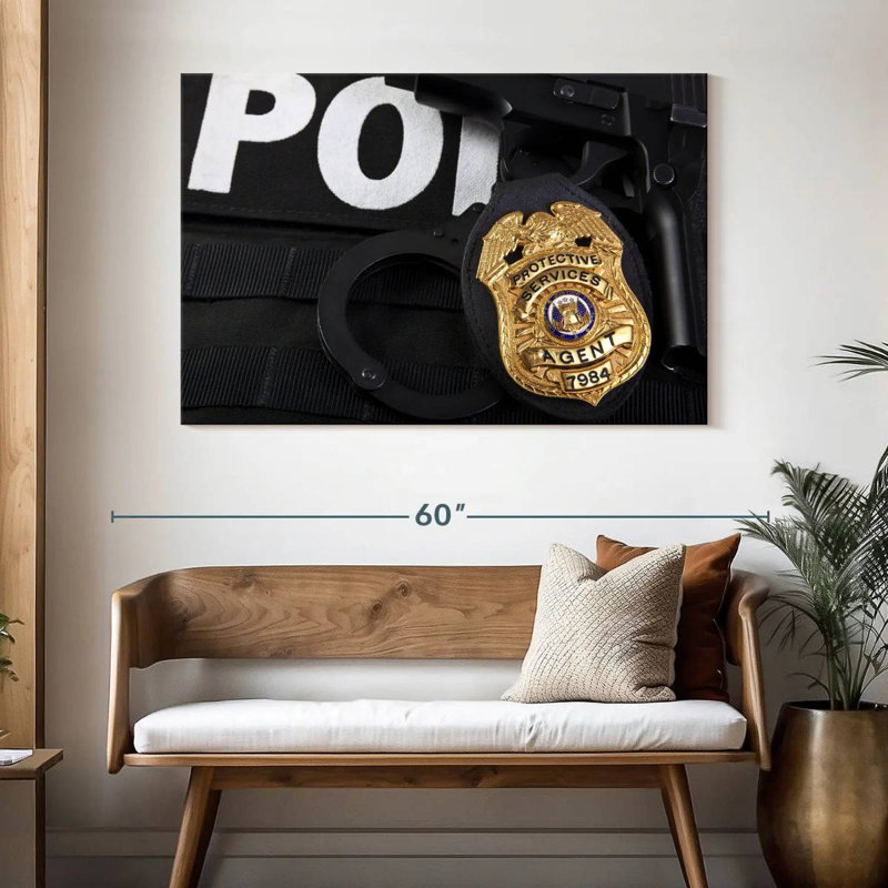 Chose de la police d'Alcaraz, H 32 po x l 48 po