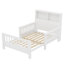 Lit plateforme simple avec tête de lit escamotable, conception escamotable, rails de sécurité de haute qualité, blanc-719291834